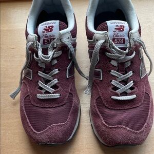 New Balance 574 Maroon Sneakers